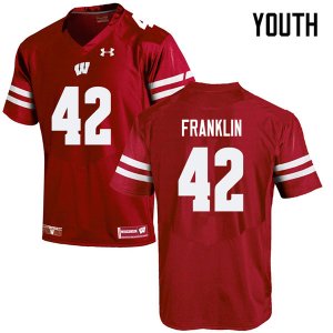 Youth Wisconsin Badgers NCAA #42 Jaylan Franklin Red Authentic Under Armour Stitched College Football Jersey BI31D38GS